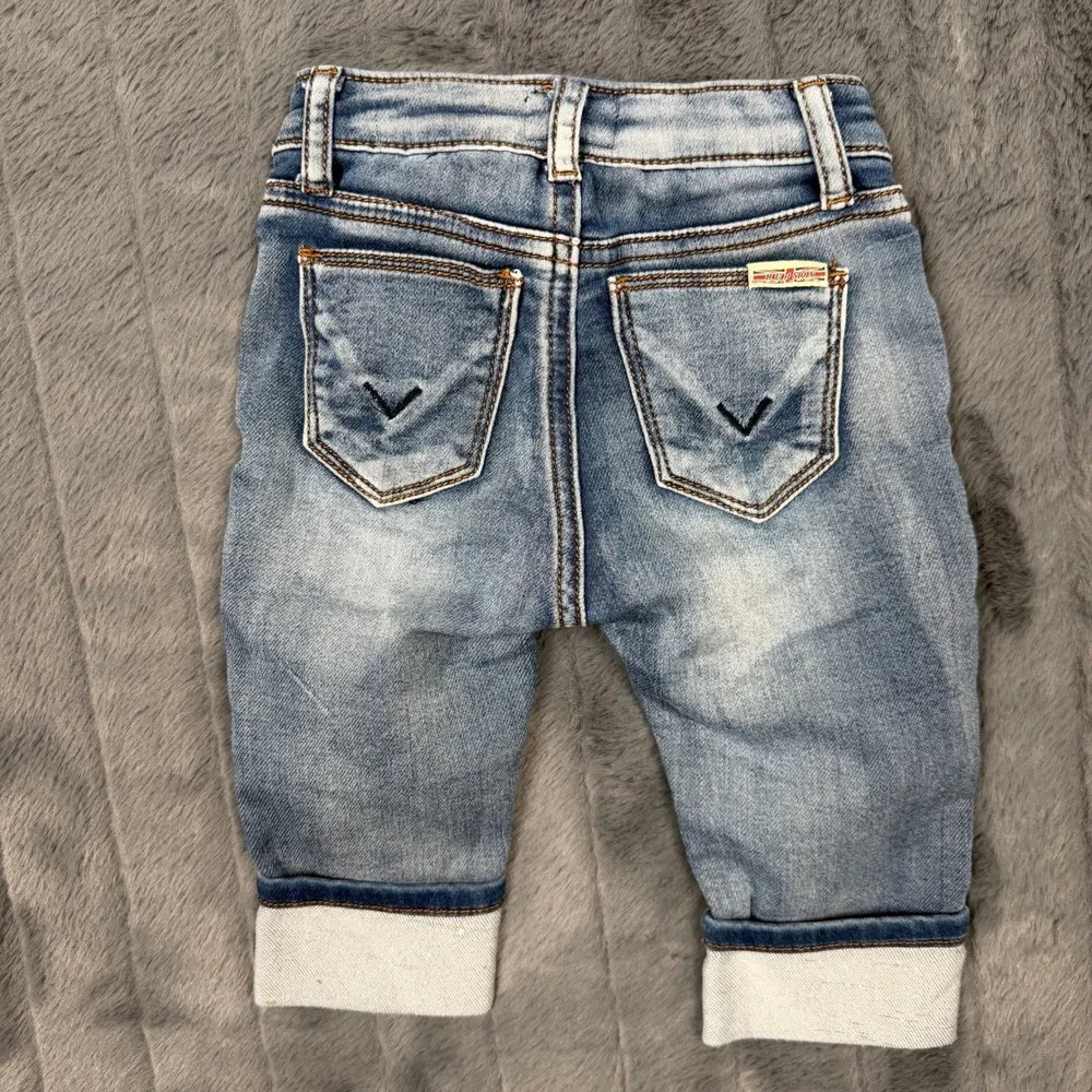 Hudson Kids Blue Denim Jeans Light Wash Cuffed 18 Months Toddler Boys Girls